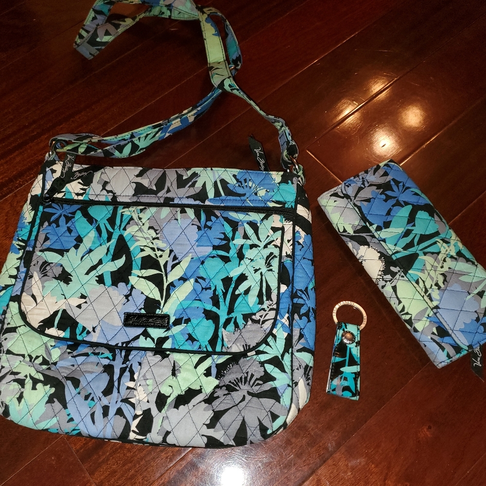 Vera Bradley Crossbody Purse, Wallet, and Keyring